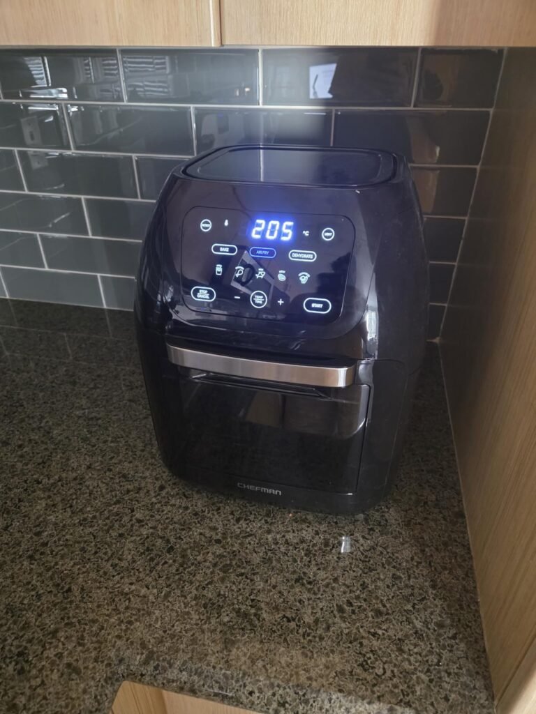 Chefman 12-Quart 5-in-1 Air Fryer Oven with Digital Timer, Touchscreen, and 12 Presets - Family Size Countertop Convection Oven, Dishwasher-Safe Parts